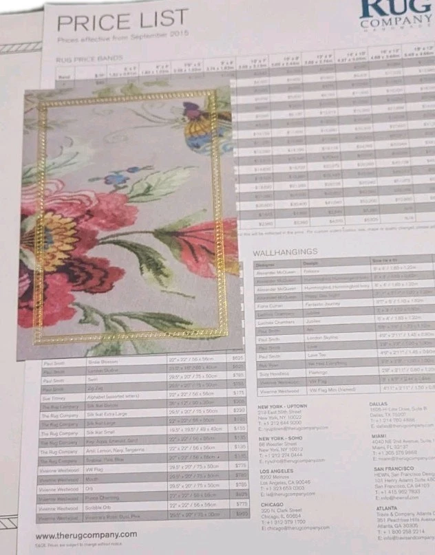 The Rug Company Catalog Book Designer Guide Pricing 2015 Interior Design Decor  - Image 4 of 4