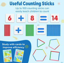 Wooden Abacus for Kids Math - Double-Sided Blackboard Whiteboard for Toddlers