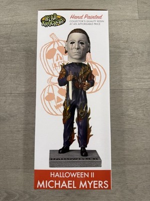 Head Knockers Michael Myers Figure On Fire   Halloween 2 Hand Painted Resin NEW