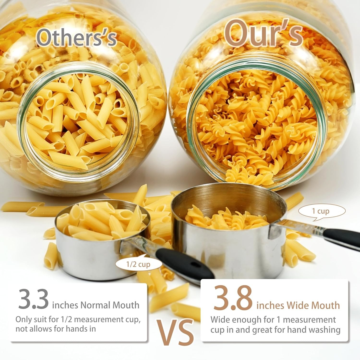 Eleganttime 128 Oz Jars Extra Wide Mouth 2 Pack, 1 Gallon Glass Large Jars