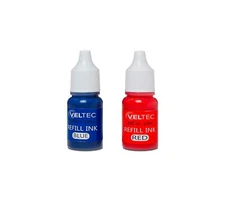 Premium 2-Color Refill Ink for Pre-Ink Stamps Blue and Red 10 ml Each Bottle