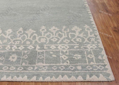 Alfombra bohemia india desa border lana antílope borde borde acolchado a mano - Imagen 5 de 7