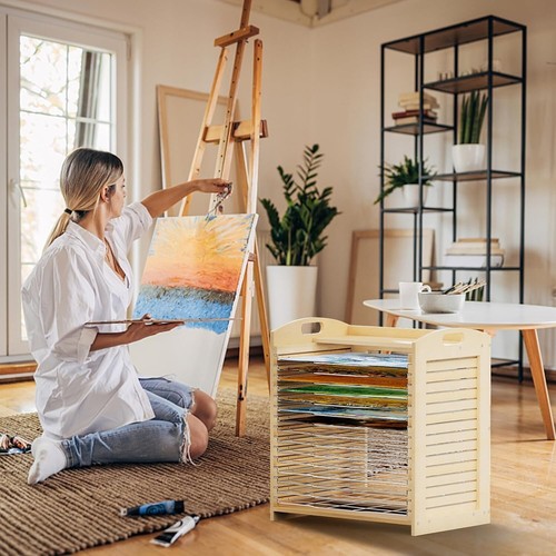 Nisorpa Art Drying Rack Desktop Paint Drying Rack with 15 Metal Shelves ref7