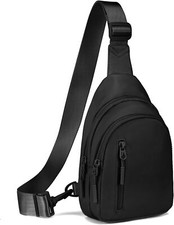 Small Sling Bag Crossbody for Women with 4 Pockets Cross Body Fanny Black