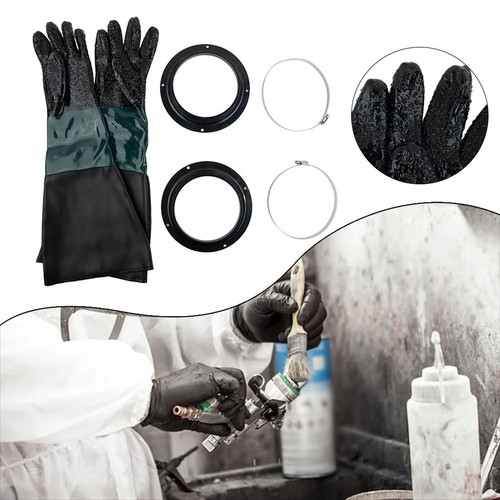 Gloves Sand Blasting Gloves 2 Pcs Clamps 2 Pcs Glove Holders Blast Cabinet - Picture 2 of 17