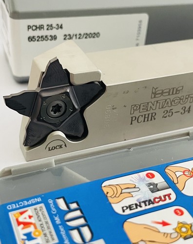 ISCAR Holder PCHR 25-34 + 4 pcs. PENTA 34R150PB IC908 ORIGINAL NEW - Picture 2 of 9