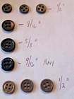 ORIGINAL WW2 TO VIETNAM WAR US MILITARY SMALL VARIOUS BUTTONS, NINE (9) BUTTONS