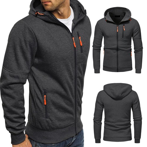 Men's Sweatshirt Casual Cardigan Hoodie Warm Jacket Winter Jacket Hooded Sweatsh - Picture 28 of 35
