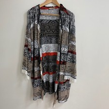 Twinset Milano cardigan aperto scialle nappa ricamo sera UK 16 XL VINTAGE