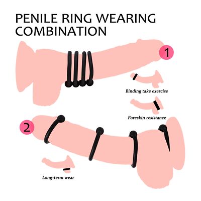 4PCS Penis Cock Ring Delay Ejaculation Adjustable Cockring Erection Sex  Toys Men | eBay