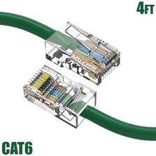 4FT Cat6 RJ45 Ethernet LAN Network UTP Non-Boot Patch Cable Copper 24AWG Green