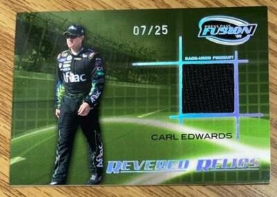 CARL EDWARDS - 2009 Press Pass Fusion - Revered Relics Holofoil - FS - S/N 07/25