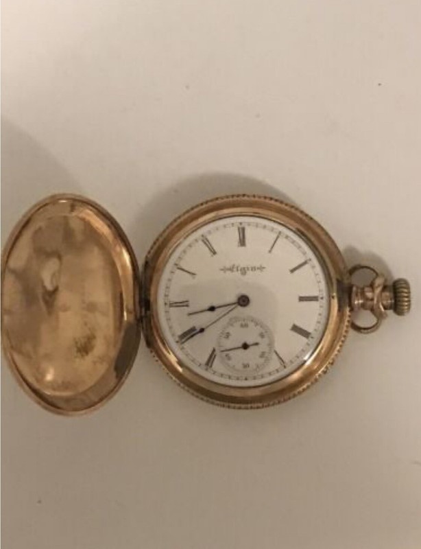 Elgin Pocket Watch Antique 14K Gold Plate.Seri NO6733701 made 1897 Working good.