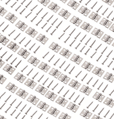   20x Mini Scharniere mit 80x Nägel für Puppenmöbel Modellbau Schatulle Möbel