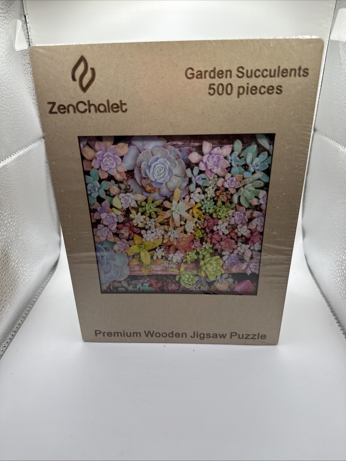 ZenChalet laser Cut Wooden Jigsaw Puzzle 500 Pieces of Garden Succulents