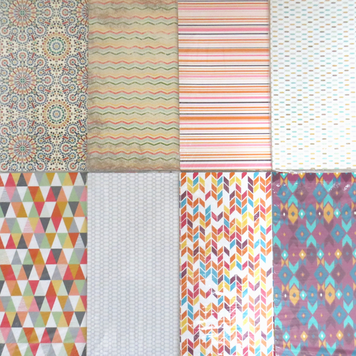Lot of 8 Stampin' Up 12x12 DSP Designer Series Paper Designs & Patterns