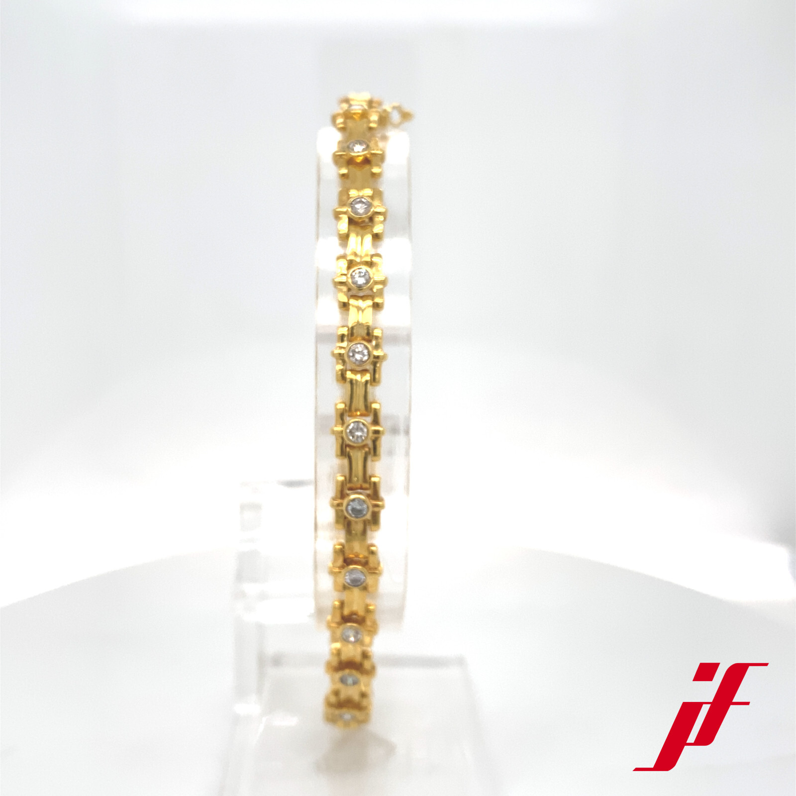 Bracelet 750/18K Yellow Gold 25 Diamonds ca.1, 25… - image 2