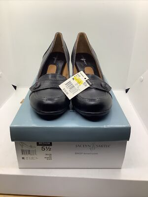 Jaclyn Smith Slip On Heels Black Ladies Size 1/2 Medium