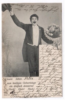 2047 - Birthday * Man in Tailcoat with Flowers * 1903