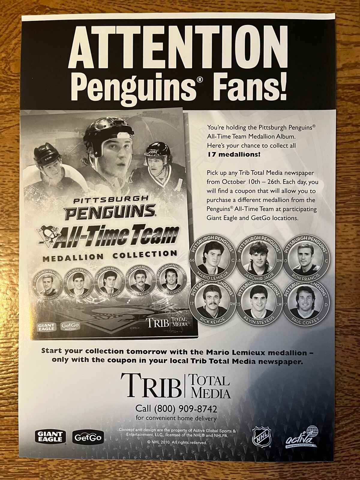 Rare Pittsburgh Penguins AllTime Team Medallion album no medallions + ads LOOK! eBay