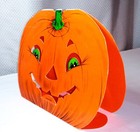 Big Vintage Jack O Lantern Pumpkin Halloween Card Stand Up Diecut JOL Decoration — photo 2