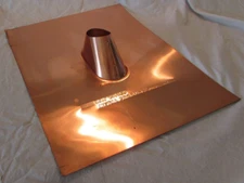 2" Pipe Copper Roof Flashing FHA Style - 18-3/4" x 15" Outside dimension