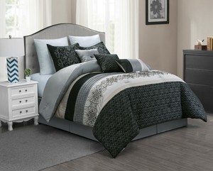 7 Piece Mirza Embroidery And Pleated Comforter Set Bed In A Bag