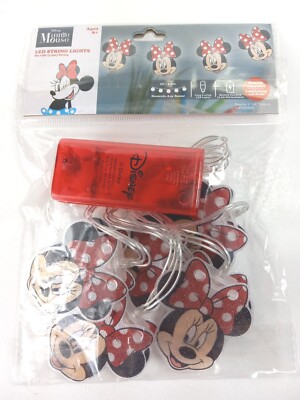 Disney Minnie Mouse LED String Lights 5 Feet Battery Operated New