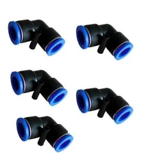 5X 1/4" OD Tube 90 Degree Elbow Pneumatic Fitting Push To Connect Air Fitting