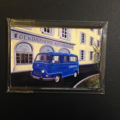 Klarer starrer Kunststoff Kühlschrankmagnet mit Renault Estafette, Gendarmerie
