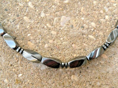 Magnetic Bracelet for Men with Black Magnetic Hematite and Bronzite Gemstone Beads