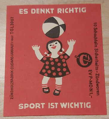 Large GDR match label 1967 for a 10-pack sport is important picture 5