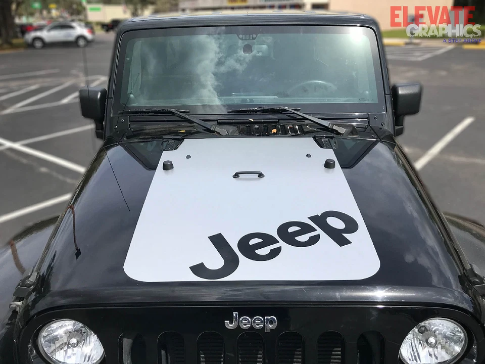 Pegatinas capó central gráficos de vinilo calcomanías 3M rayas 2007-2018 para Jeep Wrangler Foto 3 de 4