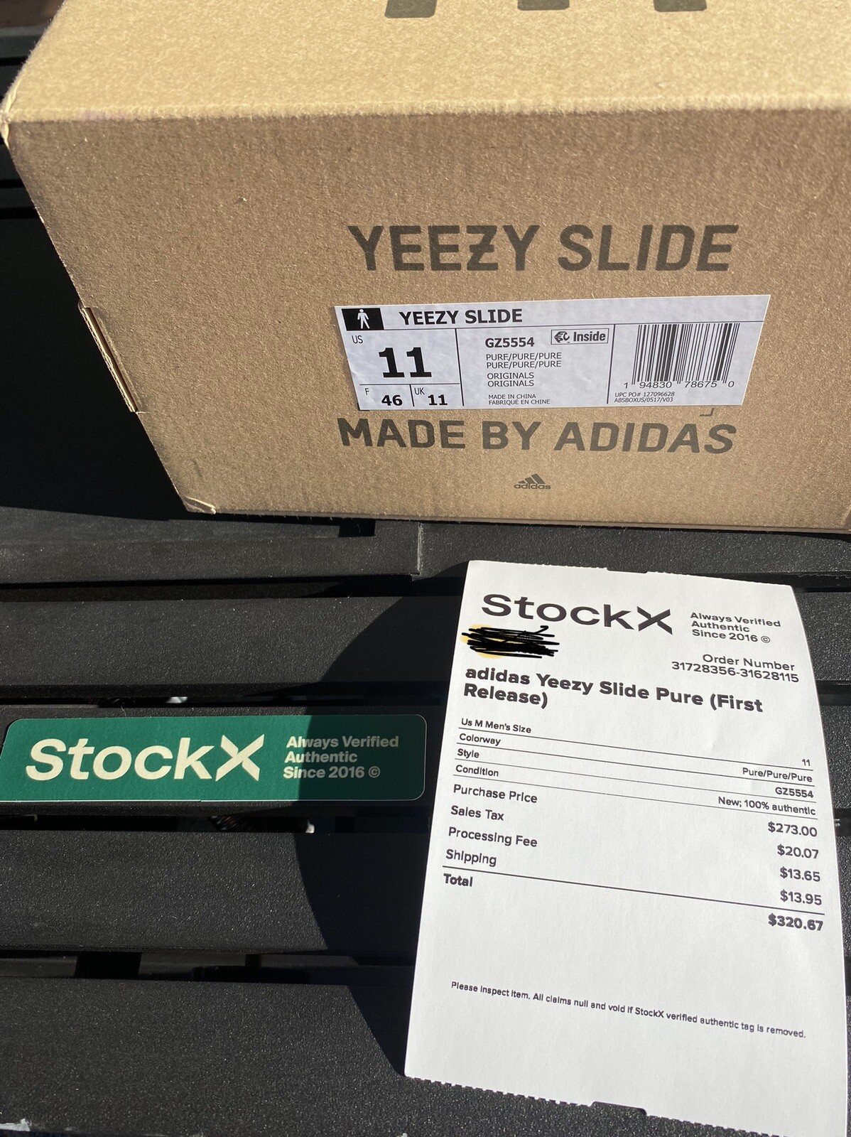 yeezy slide pure first release/ barely Used/With Box/ Verification From  StockX/ | eBay
