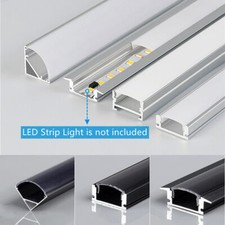 1M/3.28' Black Aluminum Profile Channel Holder U/V/W Shape Cover for LED Strip
