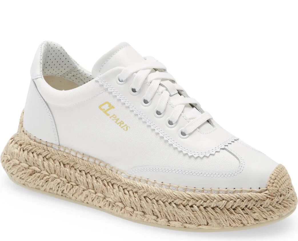 White leather espadrille sneakers sales