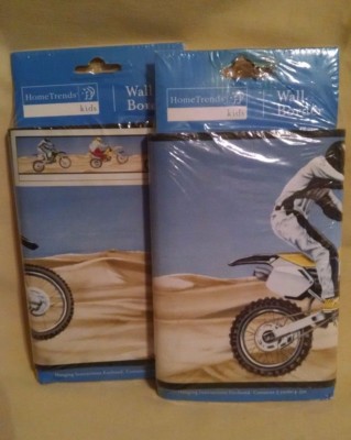 DUNE BIKE WALLPAPER BORDER 2 PKG NEW HOME TRENDS KIDS RG74154F DIRT MOTOCROSS.