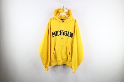 Vtg Nike Mens Medium Travis Scott Center Swoosh University of Michigan Hoodie