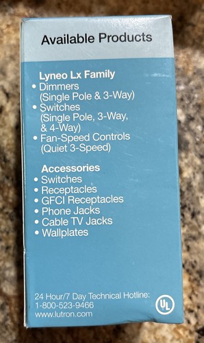 Lutron Lyneo LX LV-603PL -LA Dimmer scorrevole a 3 vie - Foto 3 di 3