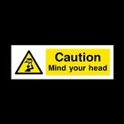 Caution Mind Your Head 300x100mm Rigid Plastic Sign or Sticker (WG19)