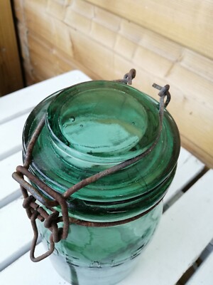 grand bocal carré en verre bullé , vintage