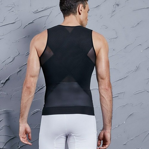 Hombres Ginecomastia Camisa de compresión Chaleco Adelgazante Body Shaper Tummy Control Tops - Imagen 8 de 18