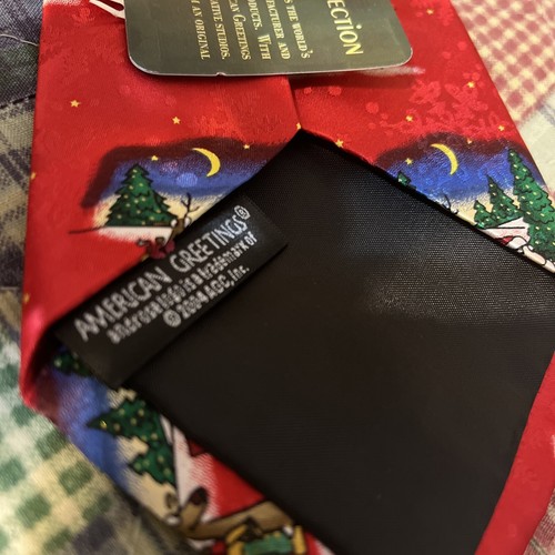 American greetings men’s necktie Christmas Santa reindeer golf - Picture 4 of 6