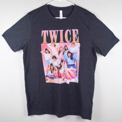 Twice Kpop Band Adult Unisex L Gray Group Photo Tshirt Tee Top Short Sleeve  Crew