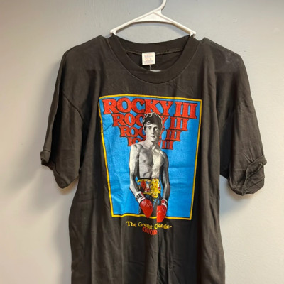 Large Vintage Black Rocky III Tee 'The Greatest Challenge'