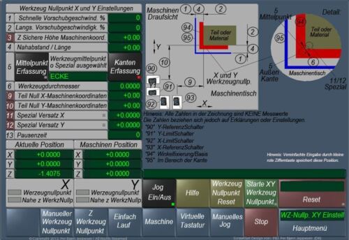 Deutsch Screenset Benutzeroberfläche für MACH3 CNC Fräse NEU auch Touchscreen - Bild 5 von 5