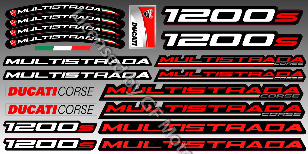 Motorcycle Ducati Laminated Multistrada 1200s Fairing stickers