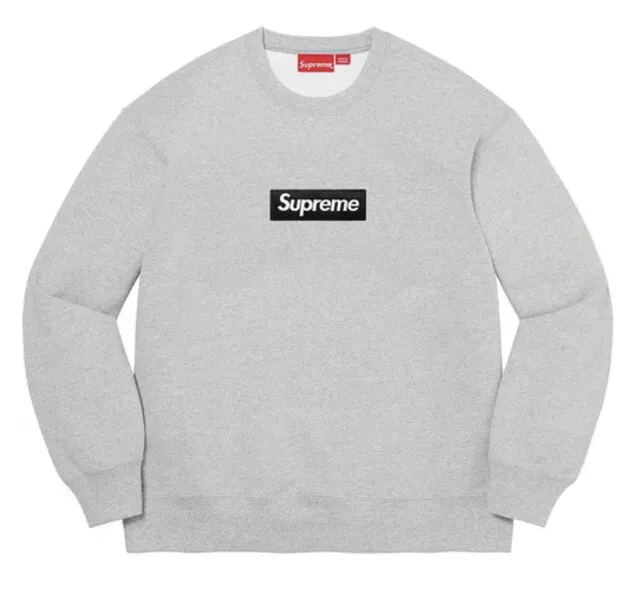Supreme BOX LOGO Crewneck Sweatshirt Heather Grey Size XXL NEW DS