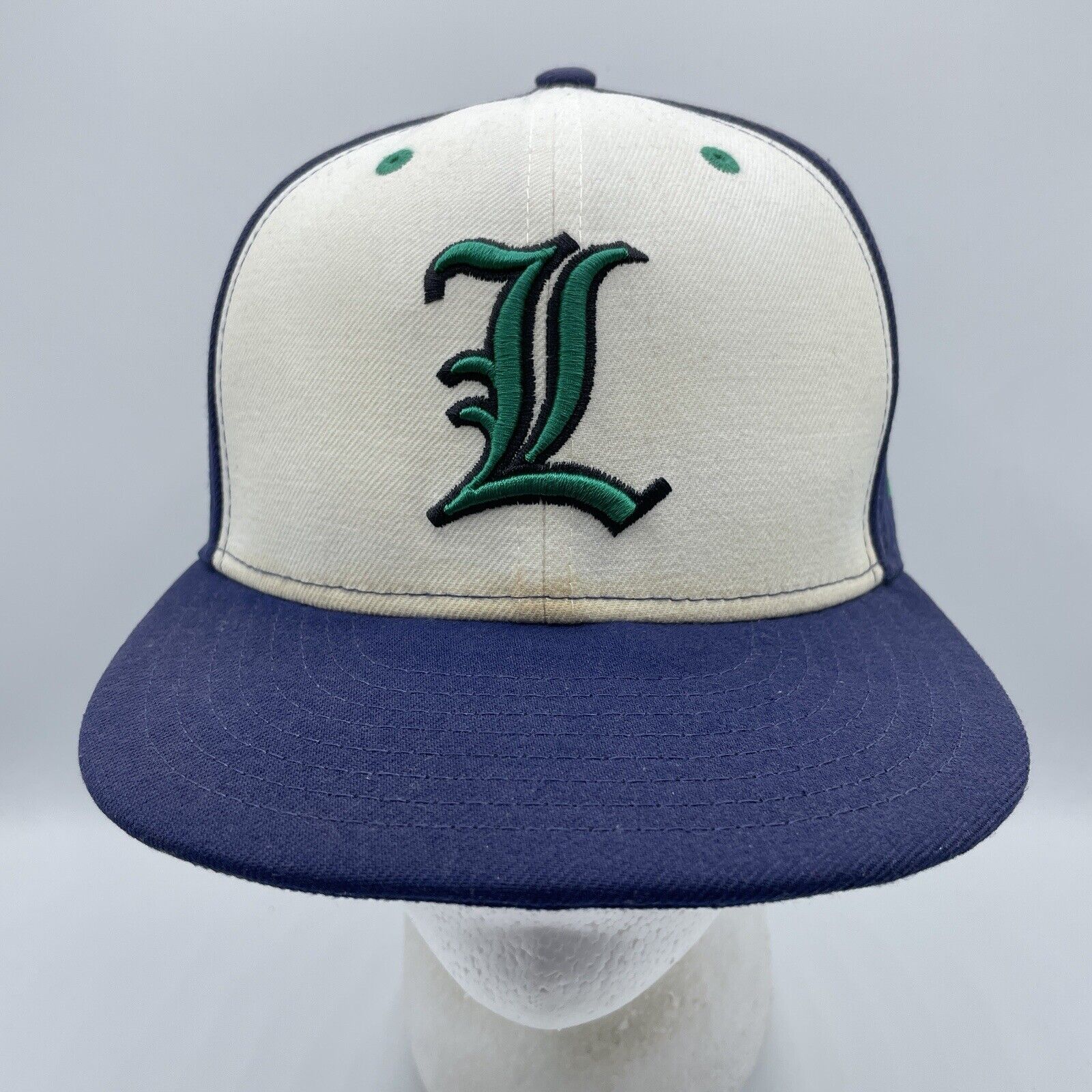 Unknown L Logo Hat New Era 59Fifty Adult Fitted 7 1/4 Blue White Baseball  Cap