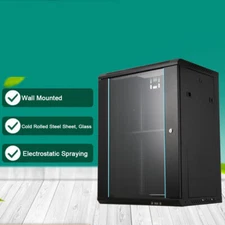 15U Network Server Cabinet Box Wall-Mount Server Rack Locking Data Enclosure Box